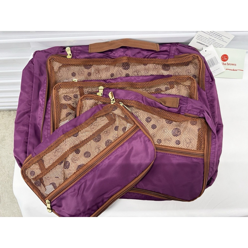 Samantha Brown Packing Cubes 5-piece Set PURPLE LUGGAGE ORGANIZER SET RARE NEW